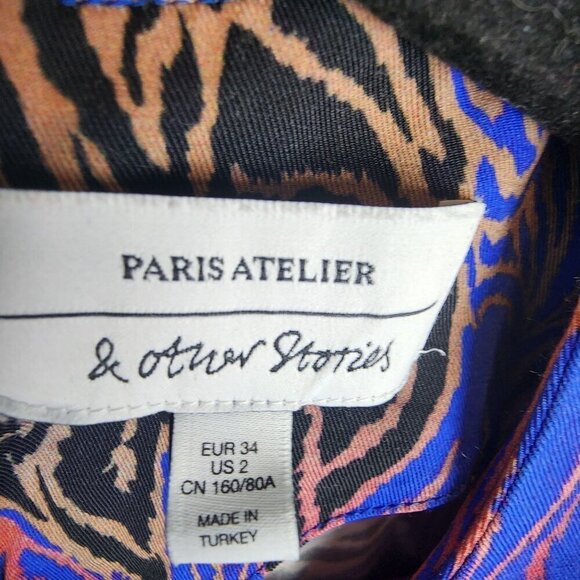 Paris Atelier And Other Stories size 2 twist knot dress abstract print - Picture 4 of 14